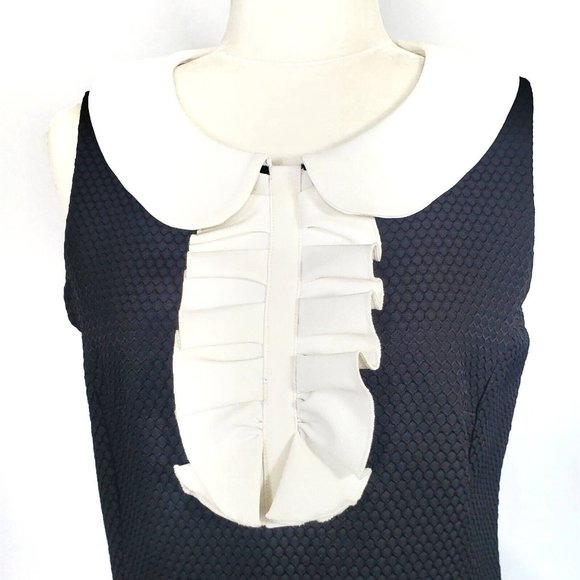 BNWT $850 Axara Paris Black White Ruffle Pockets Formal Short Cocktail Dress 38 - Picture 2 of 9